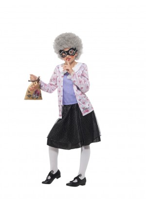 Girl Book Week Official David Walliams Deluxe Gangsta Granny Fancy Dress Costume 100 days of school