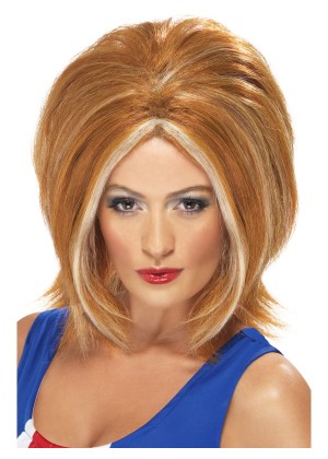 Spice Girls Ginger Girl Bob Power Womens Wig Blonde 90s Pop Star Fancy Dress Costume Accessory