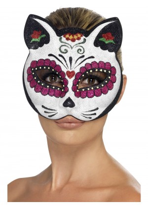 Sugar Skull Cat Glitter Eyemask mask