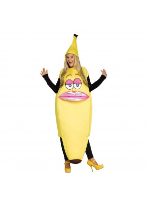 Female Licensed Womens Ms. Banana Costume Cartoon Outfit