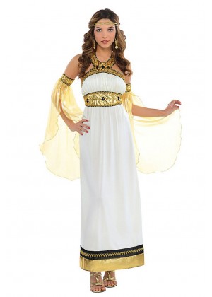 Ladies Cleopatra Roman Toga Robe Greek Goddess Fancy Dress Costume Outfits