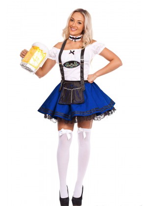 Blue Oktoberfest Beer Maid Costume 