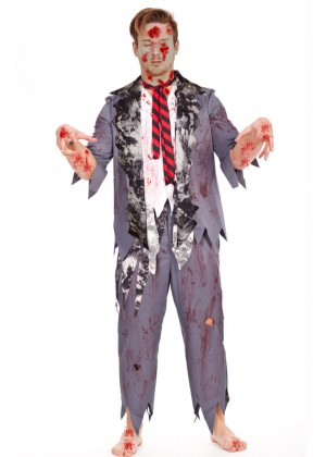 Mens Halloween Zombie Bloody Horror Costume Fancy Dress Party Outfits