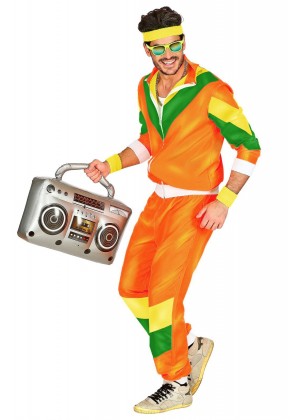 Orange Mens 80s Tracksuit Suit Costume