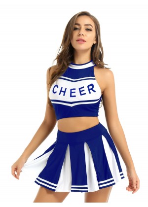 blue Cheerleader Girl Uniform Costume lh350blue