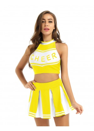 Yellow Cheerleader Girl Uniform Costume lh350yellow