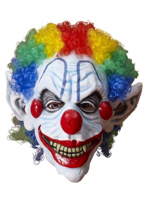 Halloween Scary Evil Full Mask Latex Foam Clown with Hair