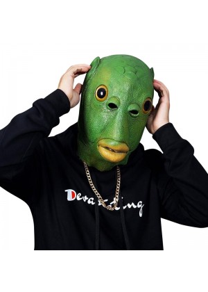 Green Fish Head Mask Costume Accessory lm114