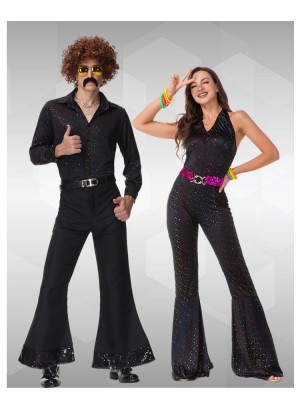 Couple 70s Disco Fever Retro Costume