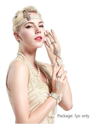 Silver 1920s Vintage Bracelet Great Gatsby Flapper Costume Accessories gangster ladies