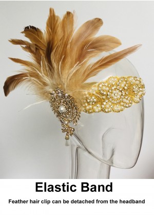 Ladies 1920s Feather Flapper Headpiece lx0265