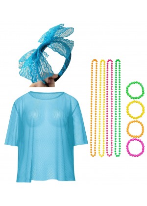 Blue String Vest Mash Top Set