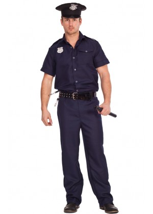 Mens Policeman Cop Uniform Fancy Dress
