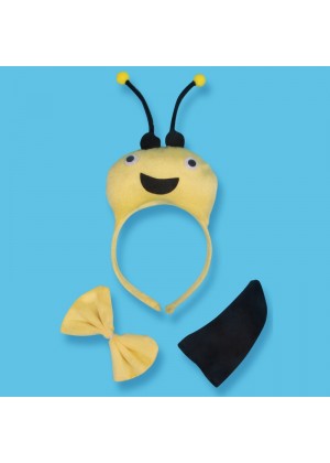 Bee Headband Bow Tail Set Kids Animal Farm Zoo Party Performance Headpiece