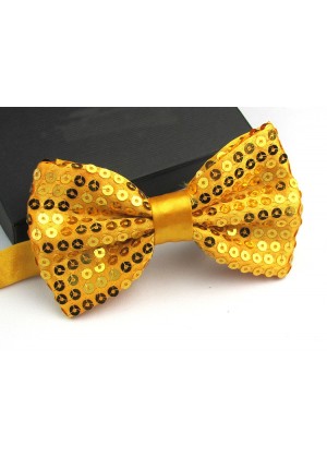 Gold Glitter Sequin Clip-on Bowtie Dance Party Men Women Boys Girls Bow Tie Costume Accessory