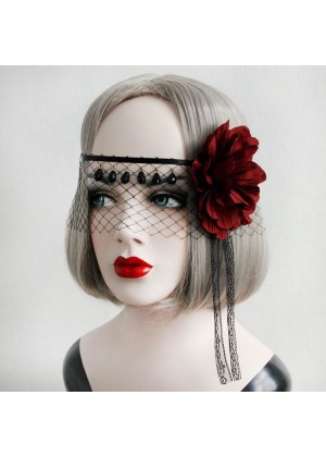 Halloween Veil Headpiece Vintage Dracula Queen Headdress Wedding Lolita Vampire Theme Twilight