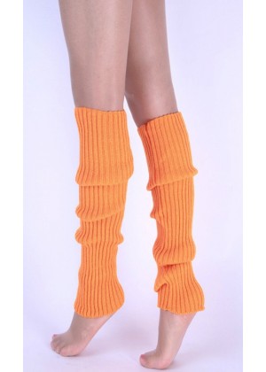 Orange Licensed Womens Pair of Party Legwarmers Knitted Dance 80s Costume Leg Warmers