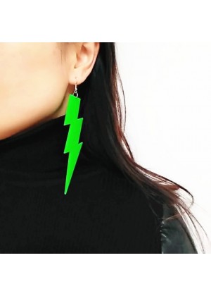 Glitter lightning EARRINGS PLASTIC ROCK star 80s COSTUME Fluro Neon Costume Accessary