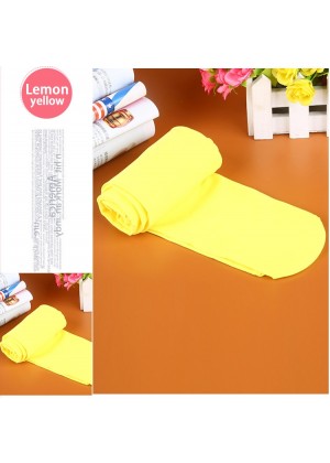Lemon Yellow 80s 70s Disco Opaque Womens Pantyhose Stockings Hosiery Tights 80 Denier