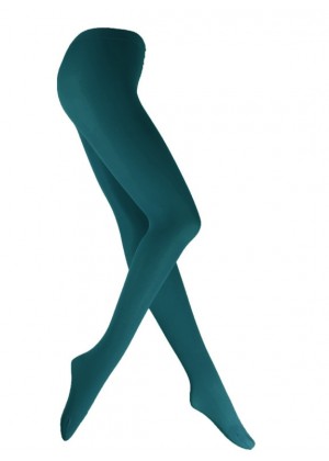 Dark Green 80s 70s Disco Opaque Womens Pantyhose Stockings Hosiery Tights 80 Denier  tt1067-15
