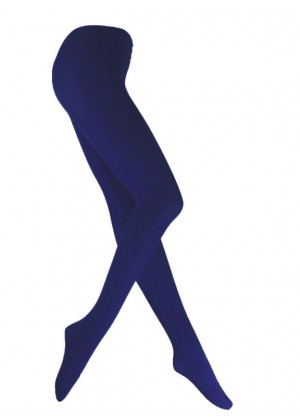 Dark Blue 80s 70s Disco Opaque Womens Pantyhose Stockings Hosiery Tights 80 Denier  