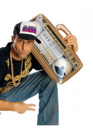 19” Gold 1980s Hip Hop Inflatable Boom Box Radio