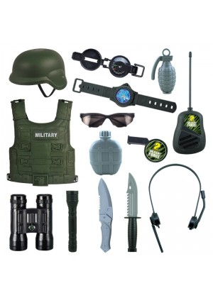 Kids Army Military Soldier Costume Set (14 items) tt1165