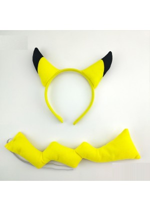 PIKACHU POKEMON Yellow Tail and Ears Headband  tt1174