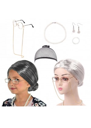 Ladies and Girls The 100 Days of School Granny Costume Set