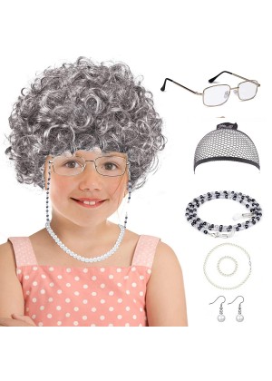 Adult & Kids The 100 Days of School Granny Costume Set tt1187