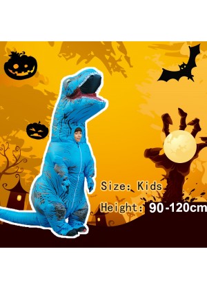 Blue Kids T-Rex Blow up Dinosaur Inflatable Costume