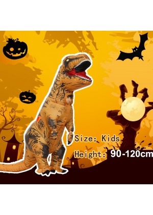 Brown Kids T-Rex Blow up Dinosaur Inflatable Costume