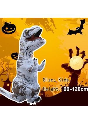White Kids T-Rex Blow up Dinosaur Inflatable Costume