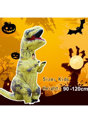 Yellow Kids T-Rex Blow up Dinosaur Inflatable Costume