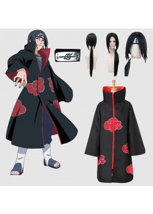 Kids Naruto Akatsuki Itachi Uchiha Costume Wigs Headband  tt2009kid