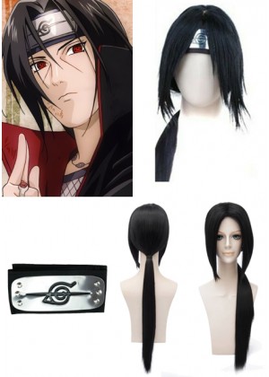 Naruto Akatsuki Itachi Uchiha Wigs and Headband tt2009wig