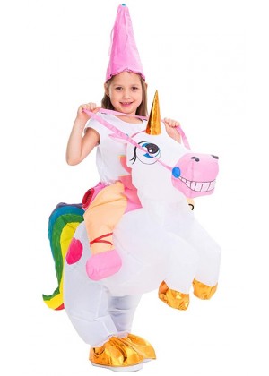Child Unicorn carry me inflatable costume