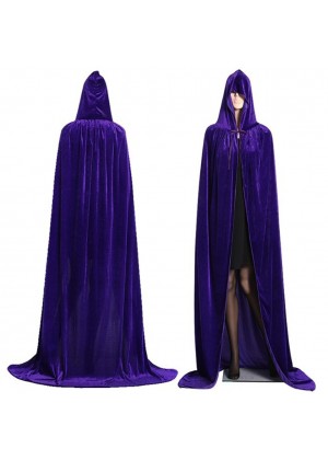 Purple Kids Hooded Cloak Cape Wizard Costume