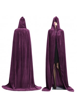 Purple Kids Hooded Cloak Cape Wizard Costume