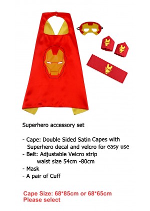 Iron man Cape & Mask Costume set Superhero