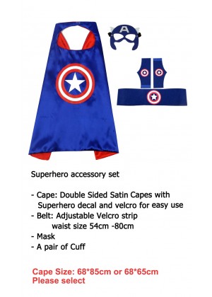 Captain America Cape & Mask Costume set Superhero