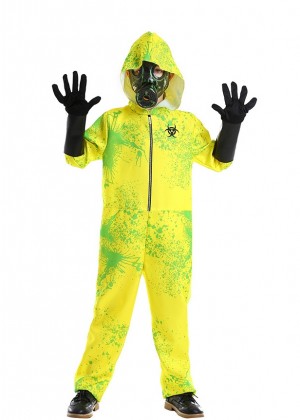 Yellow Biohazard Hooded Costume tt3118