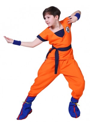 Children Dragon Ball Z Goku Costume + Wig