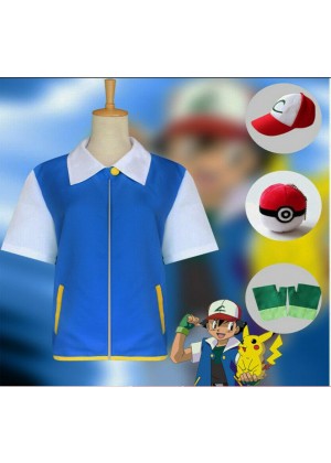 Kids and Adult Pokemon Go Ash Ketchum Full Costume tt3221