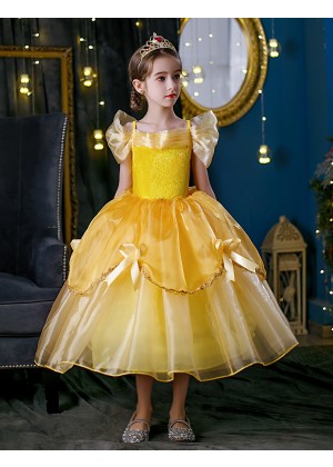 Girls Beauty and the Beast Belle Costume Dress  tt3258