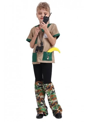 Kids Zoo Keeper Jungle Safari Costume tt3329
