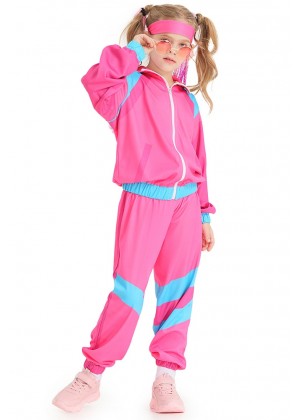 Pink Boys and Girls Unisex 80s Shell Suit Tracksuit tt3331