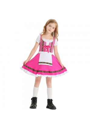 Pink Girls Oktoberfest Beer Maid Kids Dress tt3338pink