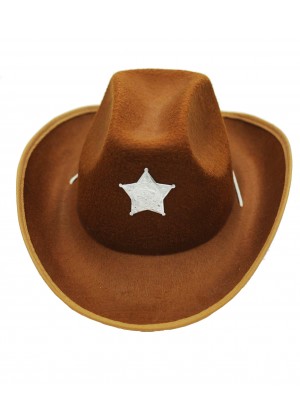 cowboy hat Rough Rider hat  Western Suede Look Cowboy Hat Fancy Dress Accessory 