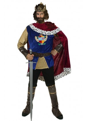 Medieval Costumes - Adult Mens Noble King Medieval Halloween Fancy Dress Costume Outfits